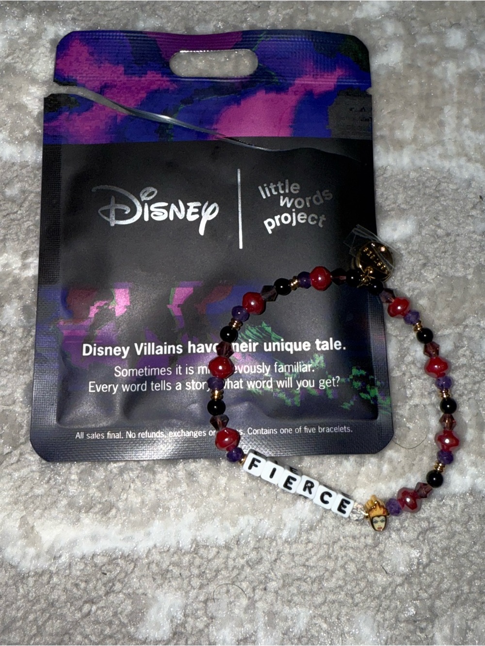 Disney Little Words Project FIERCE Evil Queen Beaded Bracelet - Red & Purple